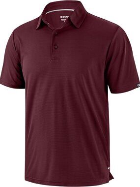 Men's Wine Red Golf Shirt Short Sleeve Dry Fit Moisture Wicking Polo Top Active